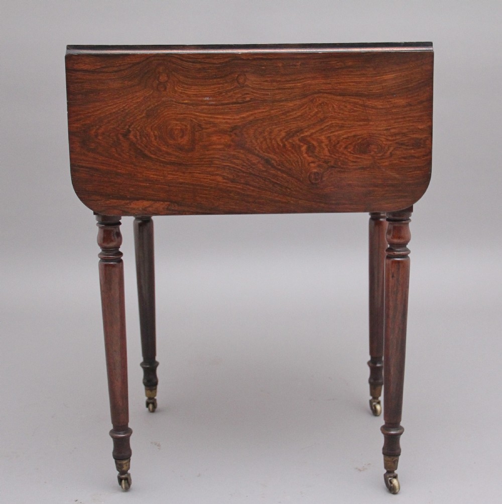 19th Century antique rosewood drop leaf side table  View VII