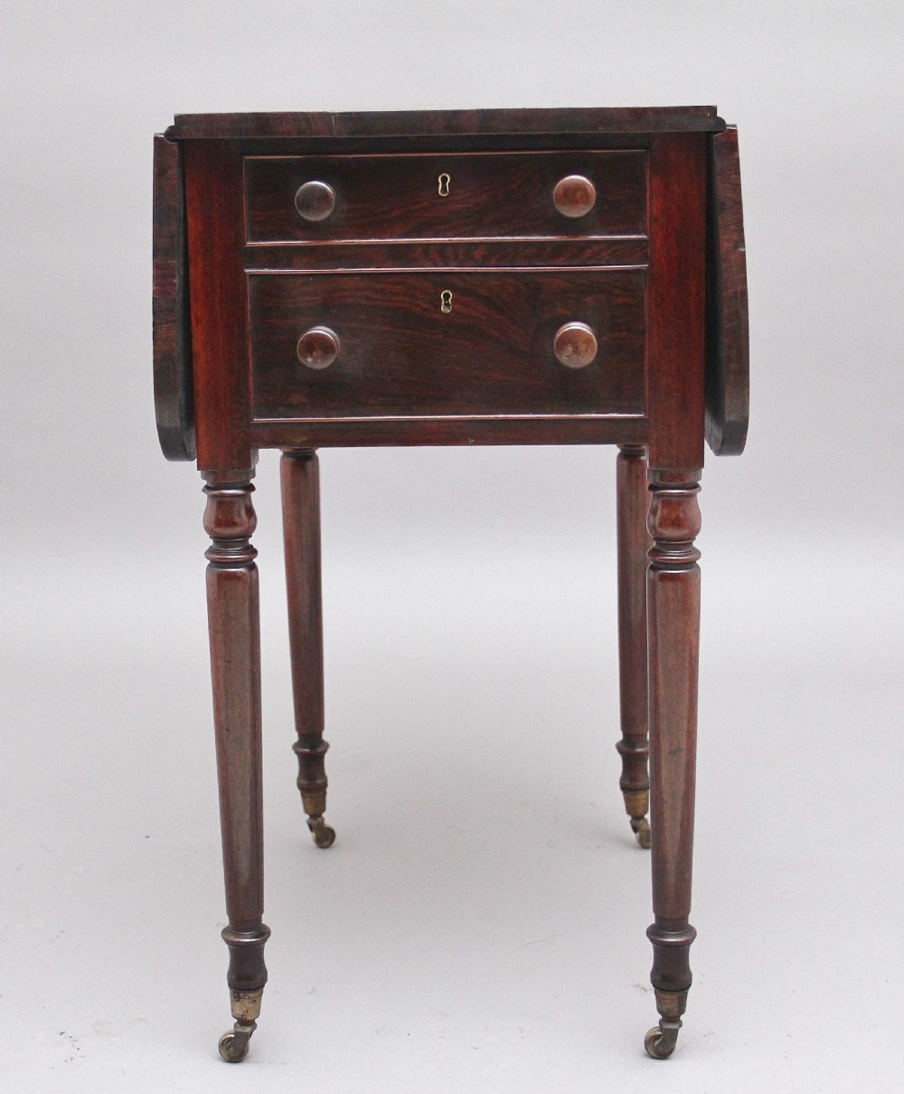 19th Century antique rosewood drop leaf side table  View VIII