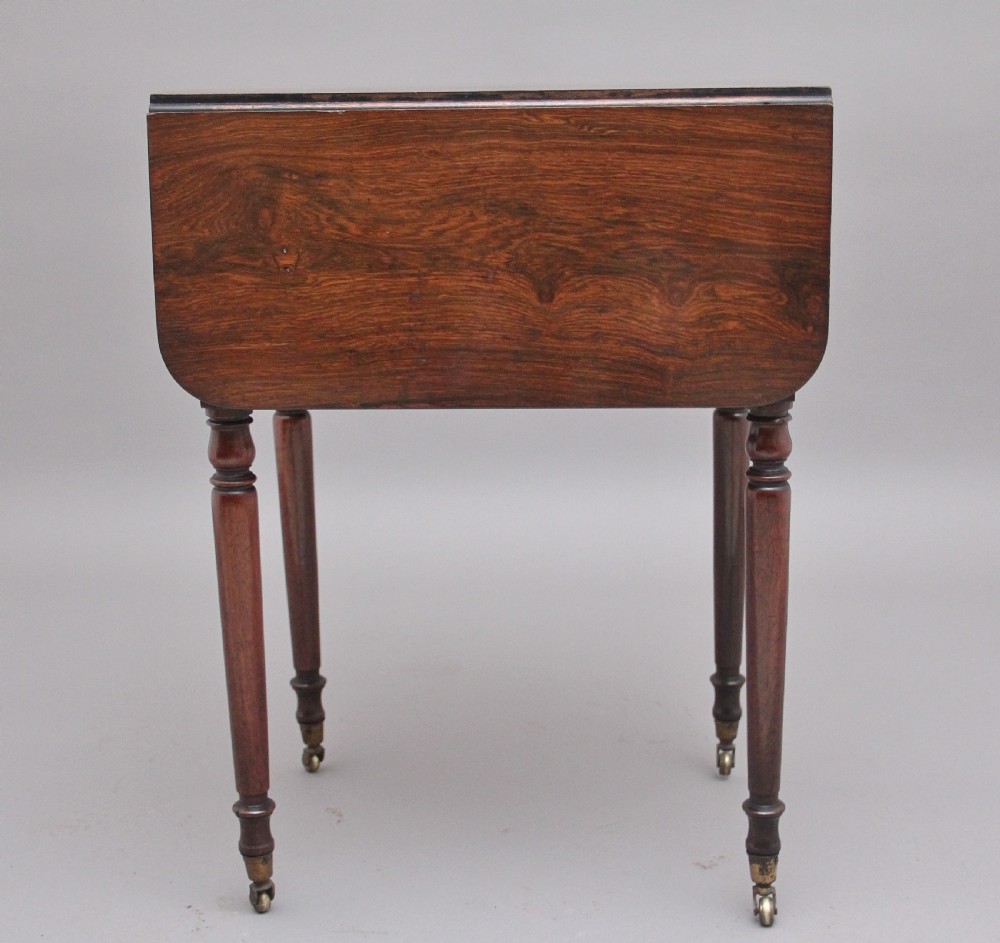19th Century antique rosewood drop leaf side table  View IX