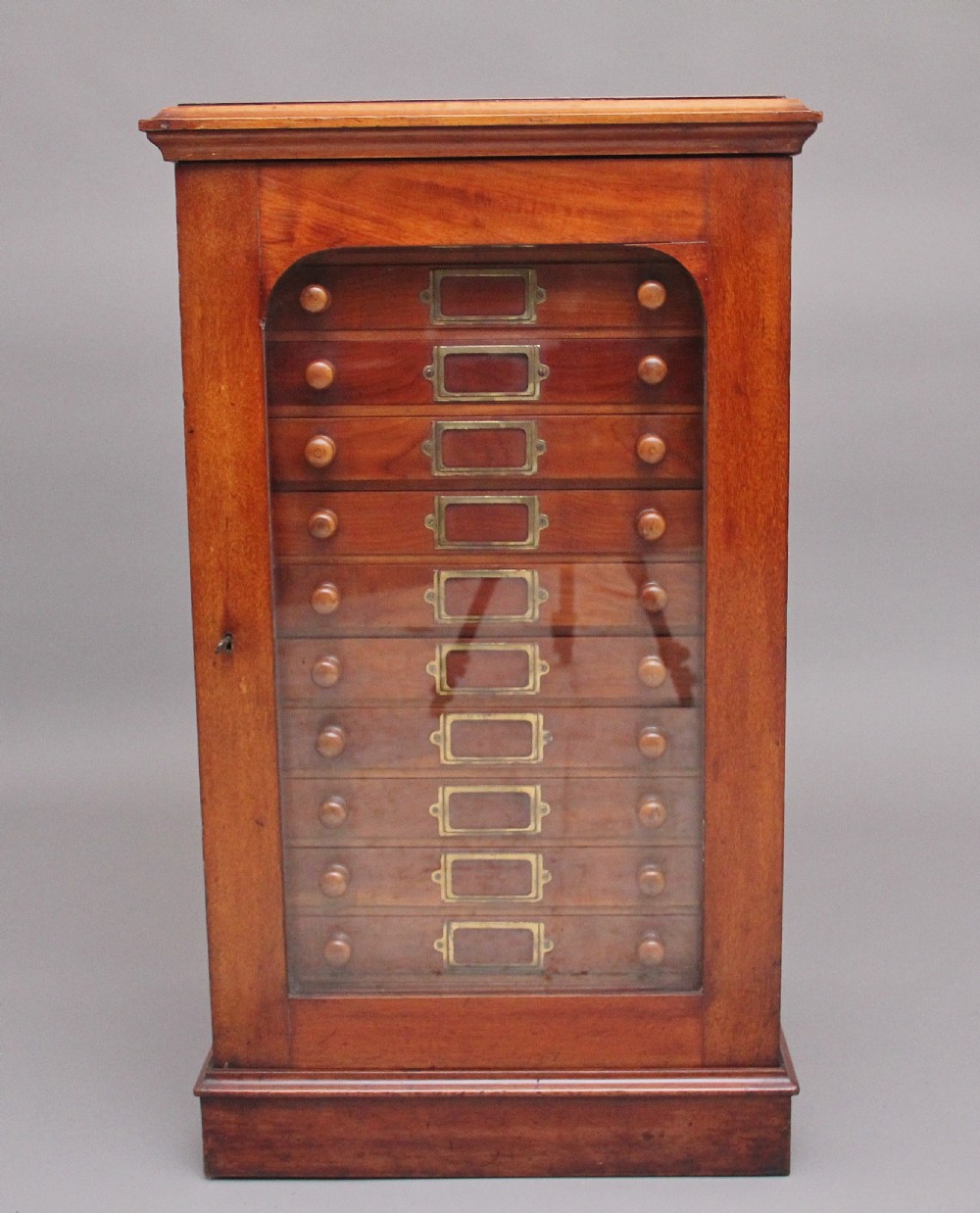 19th Century antique mahogany collectors cabinet View IV