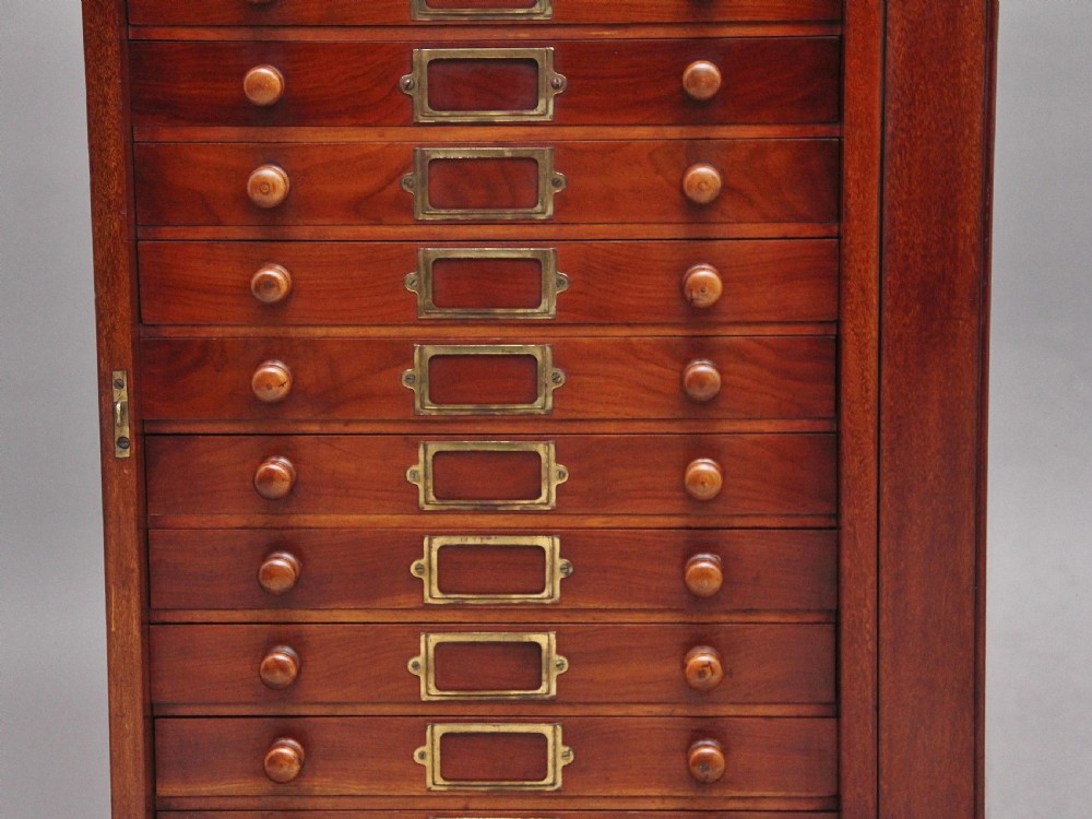 19th Century antique mahogany collectors cabinet View VII