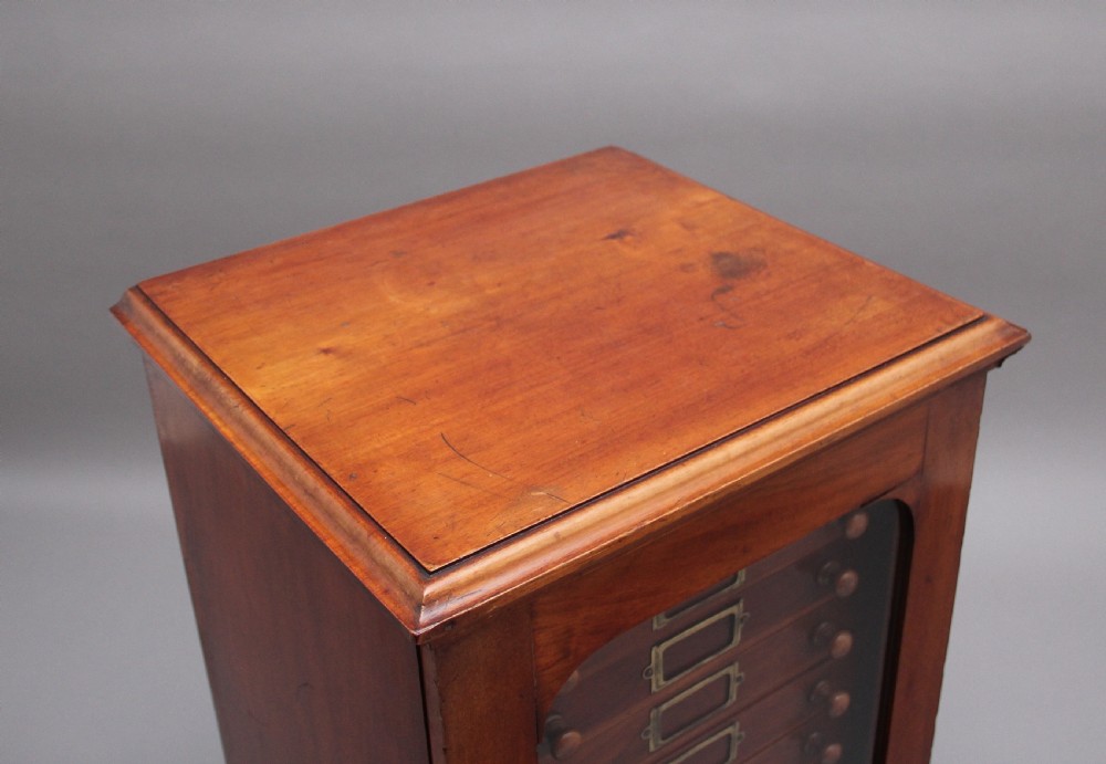 19th Century antique mahogany collectors cabinet View XI