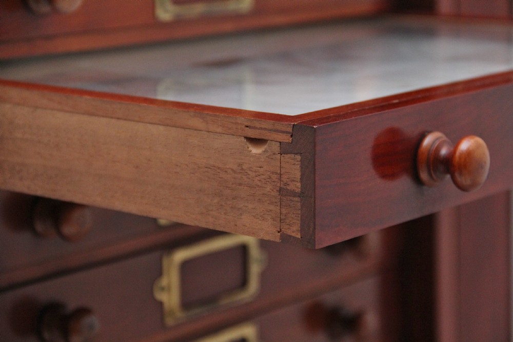 19th Century antique mahogany collectors cabinet View XVIII