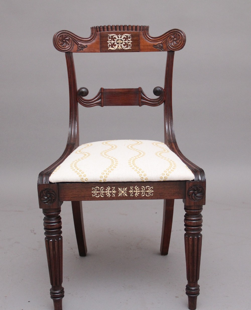 A set of five early 19th Century Anglo Indian rosewood side chairs View IV
