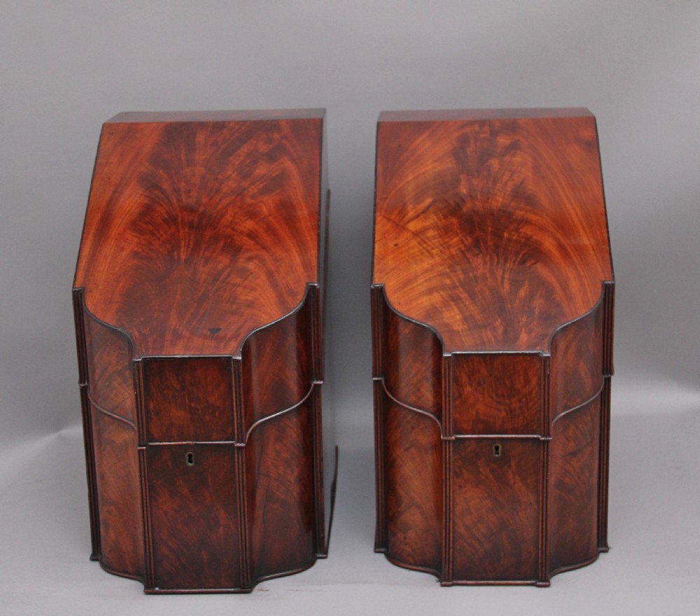A pair of 18th Century antique mahogany knife boxes View VII