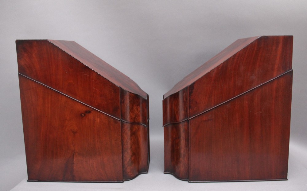 A pair of 18th Century antique mahogany knife boxes View VIII