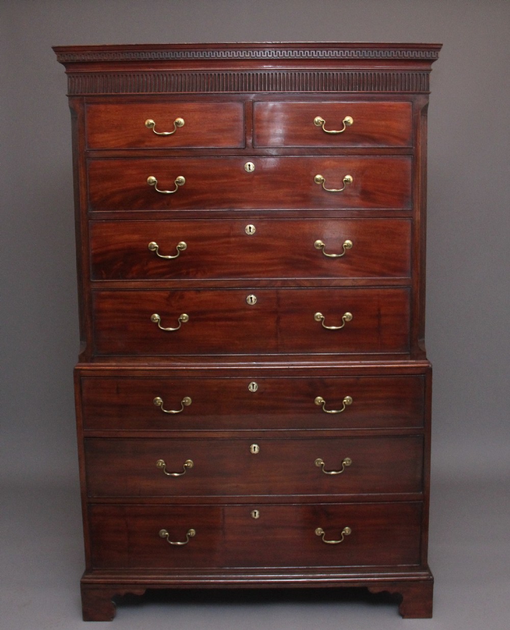 18th Century antique Georgian mahogany chest on chest
