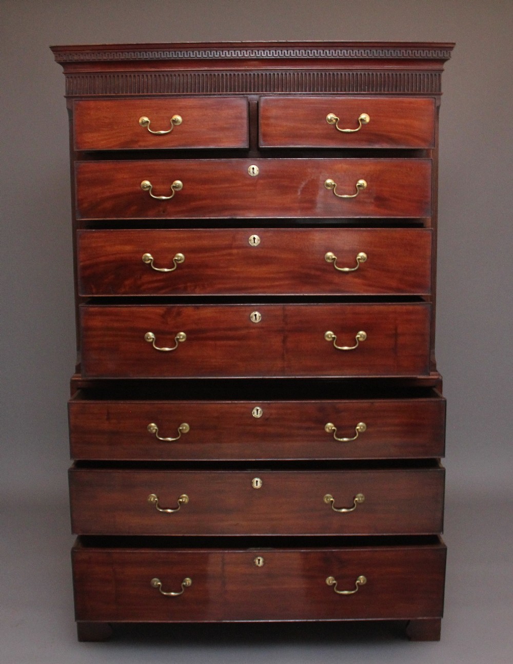 18th Century antique Georgian mahogany chest on chest View II