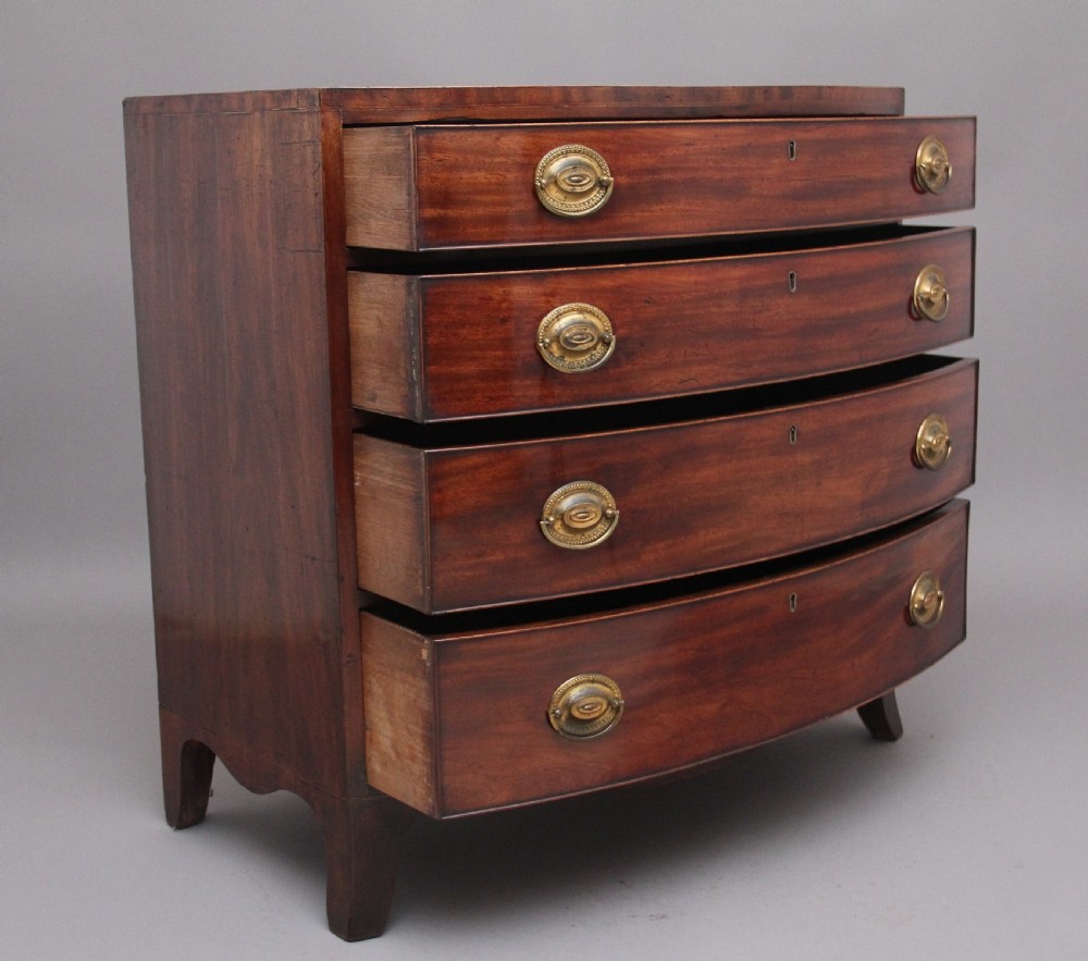 Early 19th Century mahogany bowfront chest View II