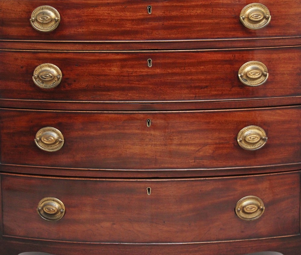 Early 19th Century mahogany bowfront chest View X
