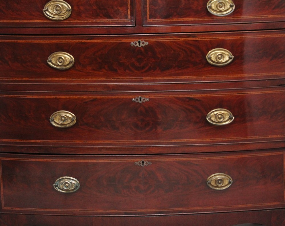 Early 19th Century mahogany inlaid chest of drawers View X