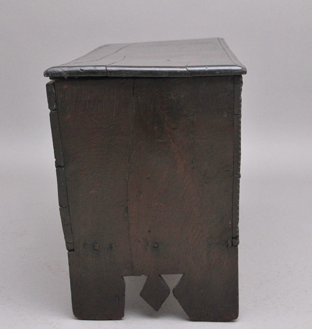 17th Century antique oak coffer View II