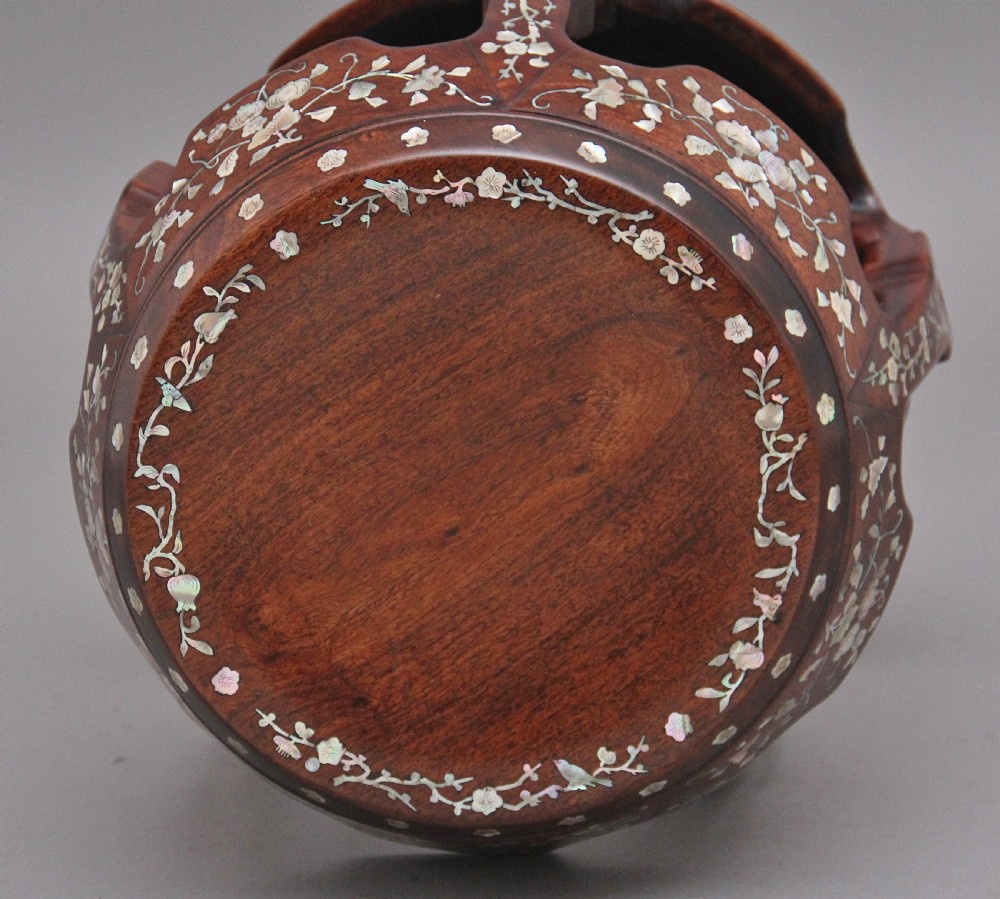 19th Century Chinese hardwood barrel table View II