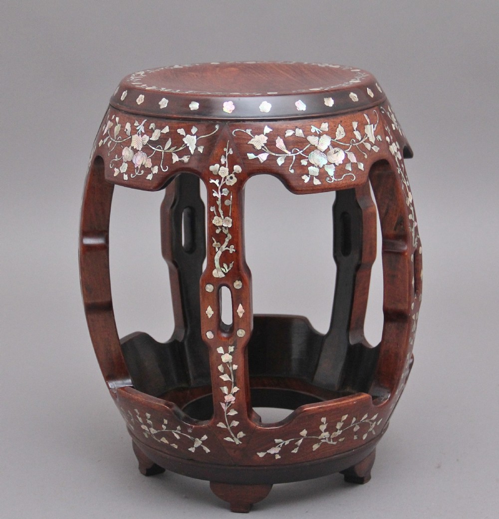 19th Century Chinese hardwood barrel table View IV