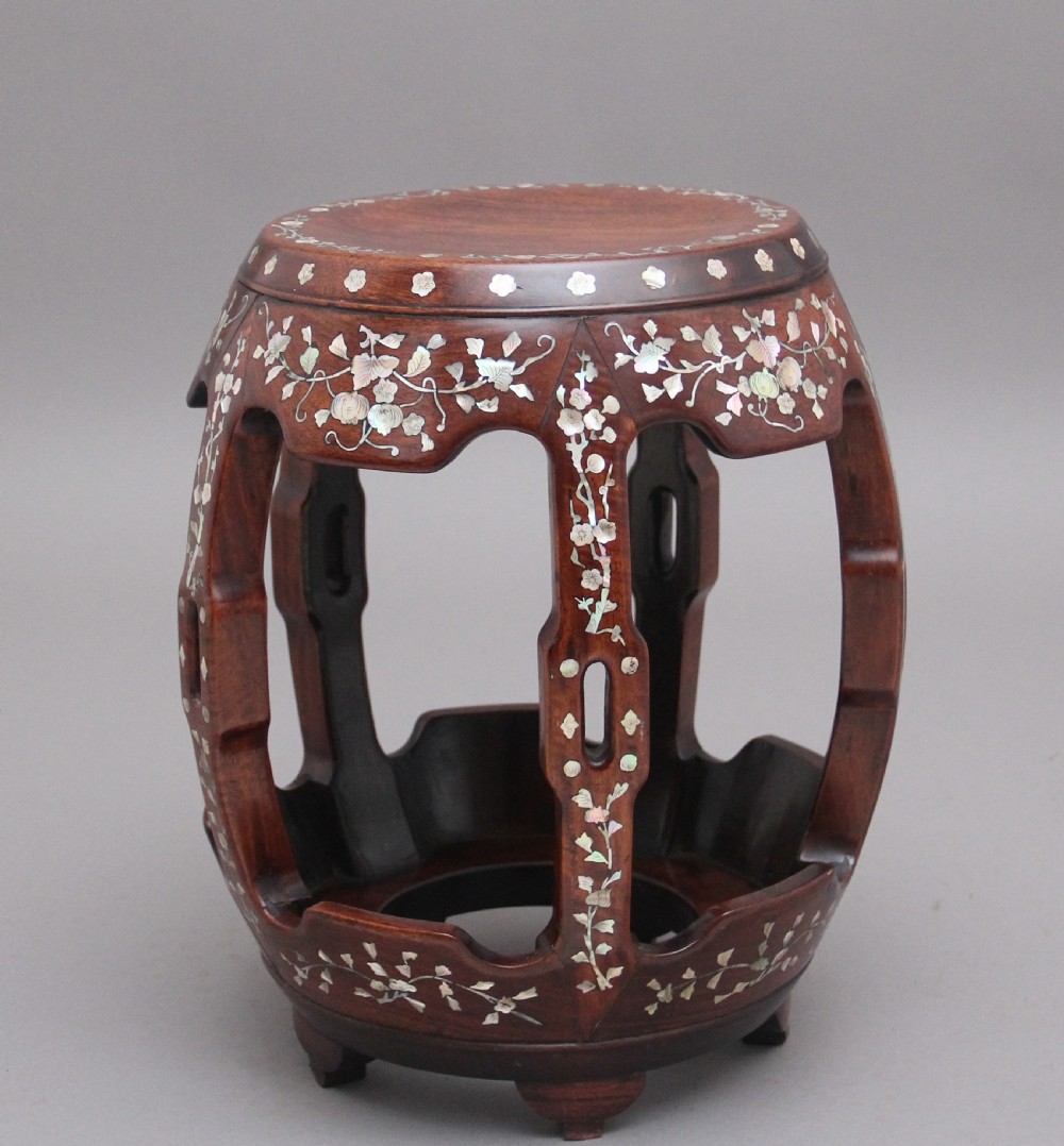 19th Century Chinese hardwood barrel table View VI