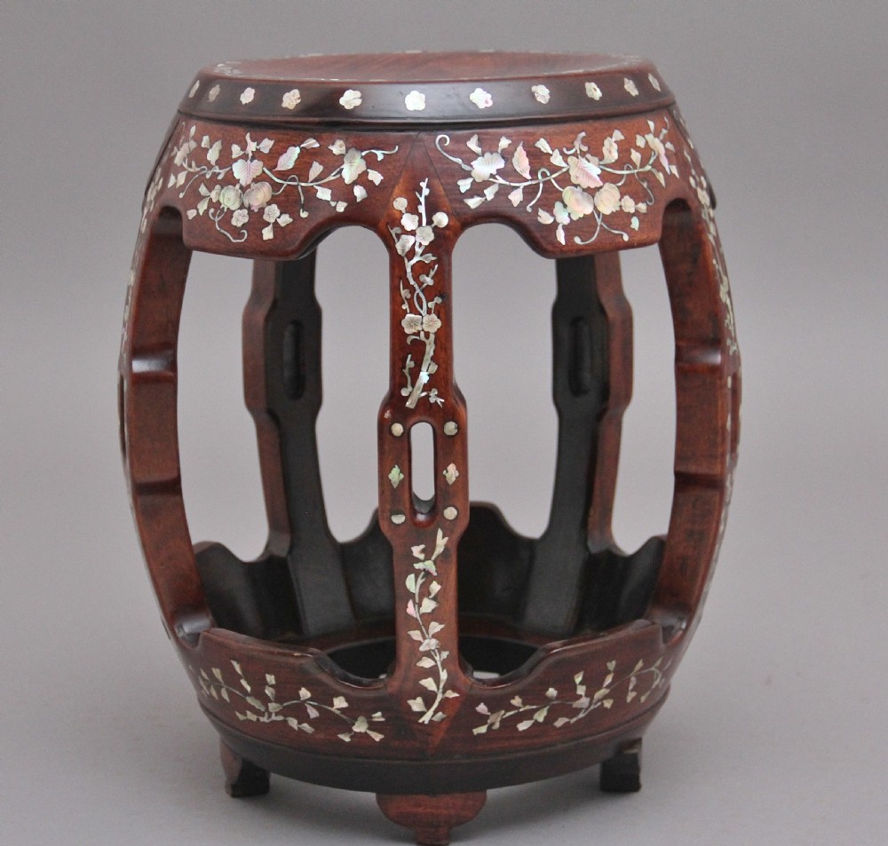 19th Century Chinese hardwood barrel table View VII