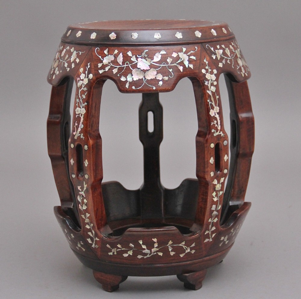 19th Century Chinese hardwood barrel table View VIII