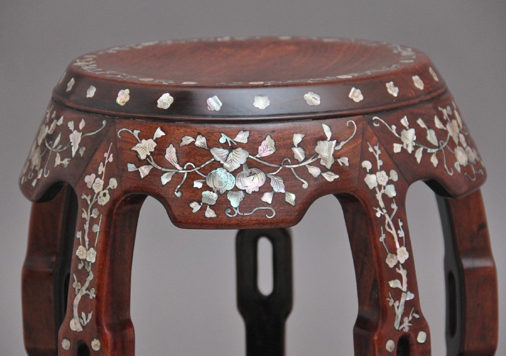 19th Century Chinese hardwood barrel table View IX