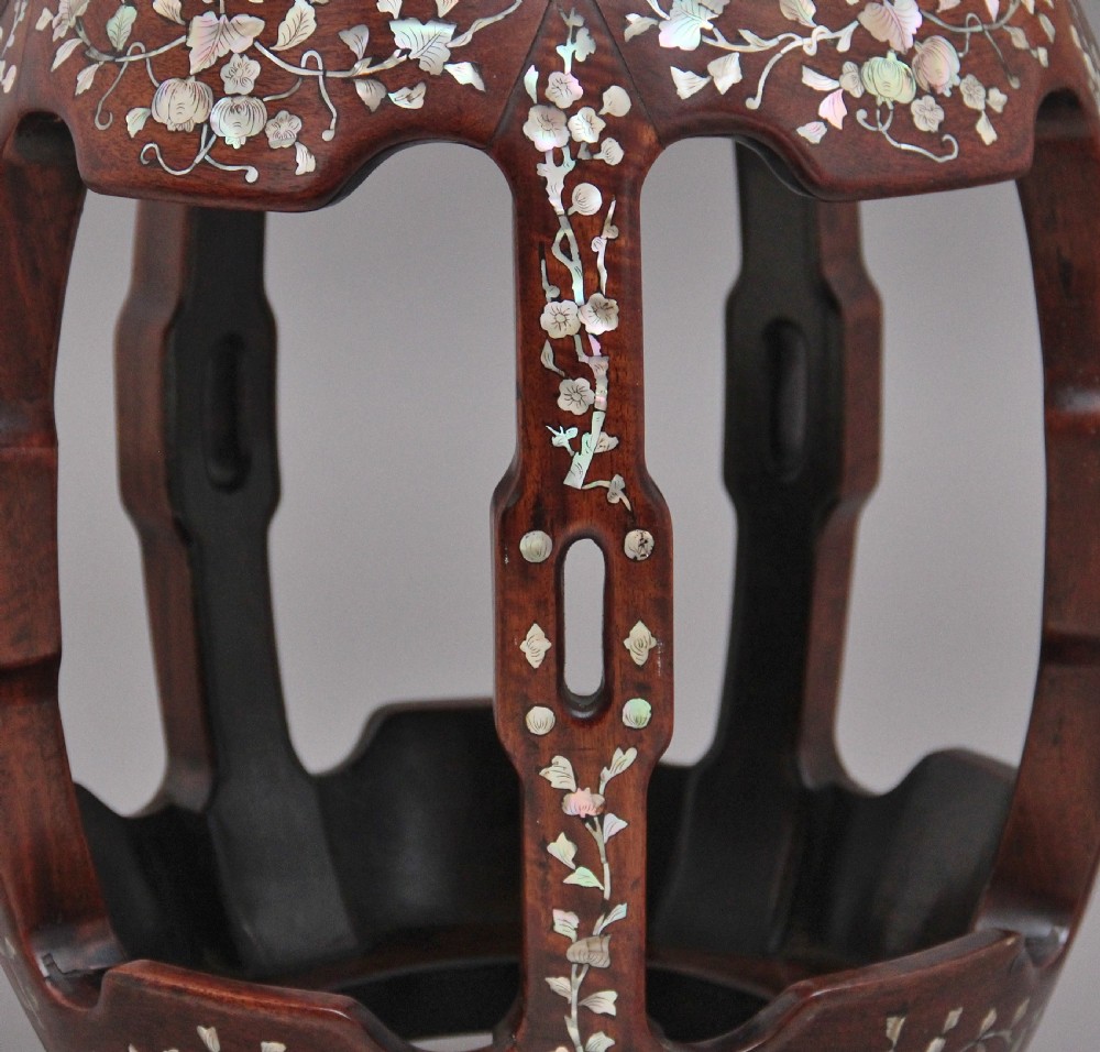19th Century Chinese hardwood barrel table View X