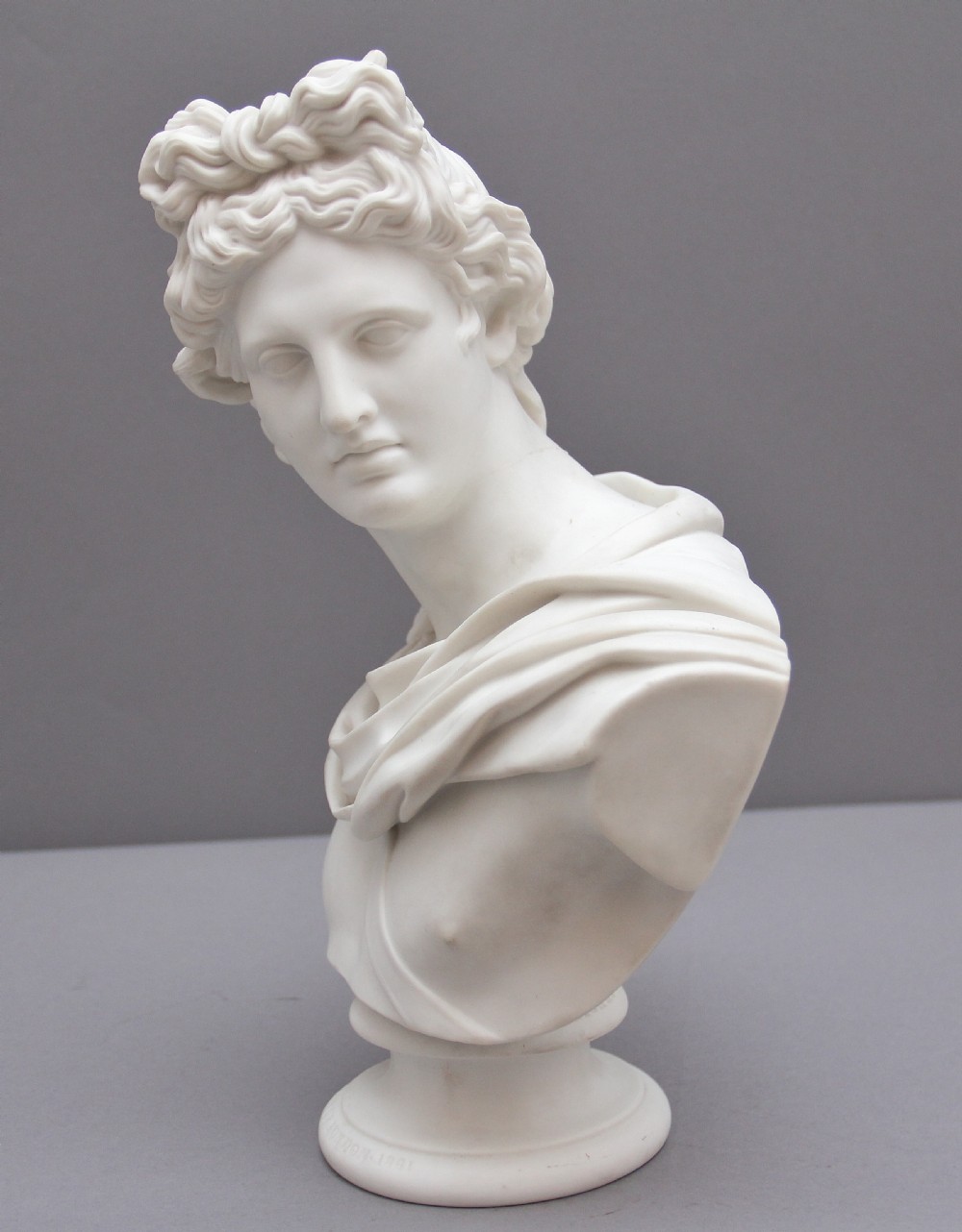 19th Century Art Union of London parian bust of Apollo View III