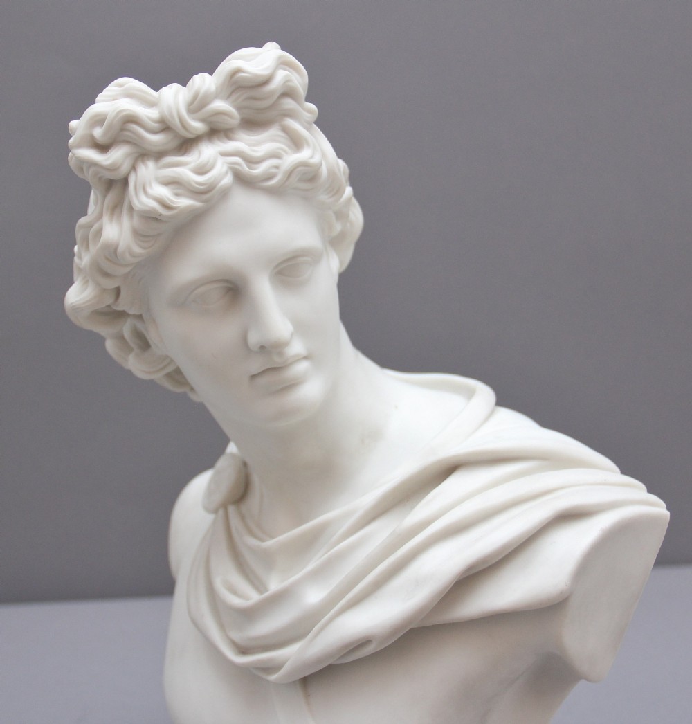 19th Century Art Union of London parian bust of Apollo View VI
