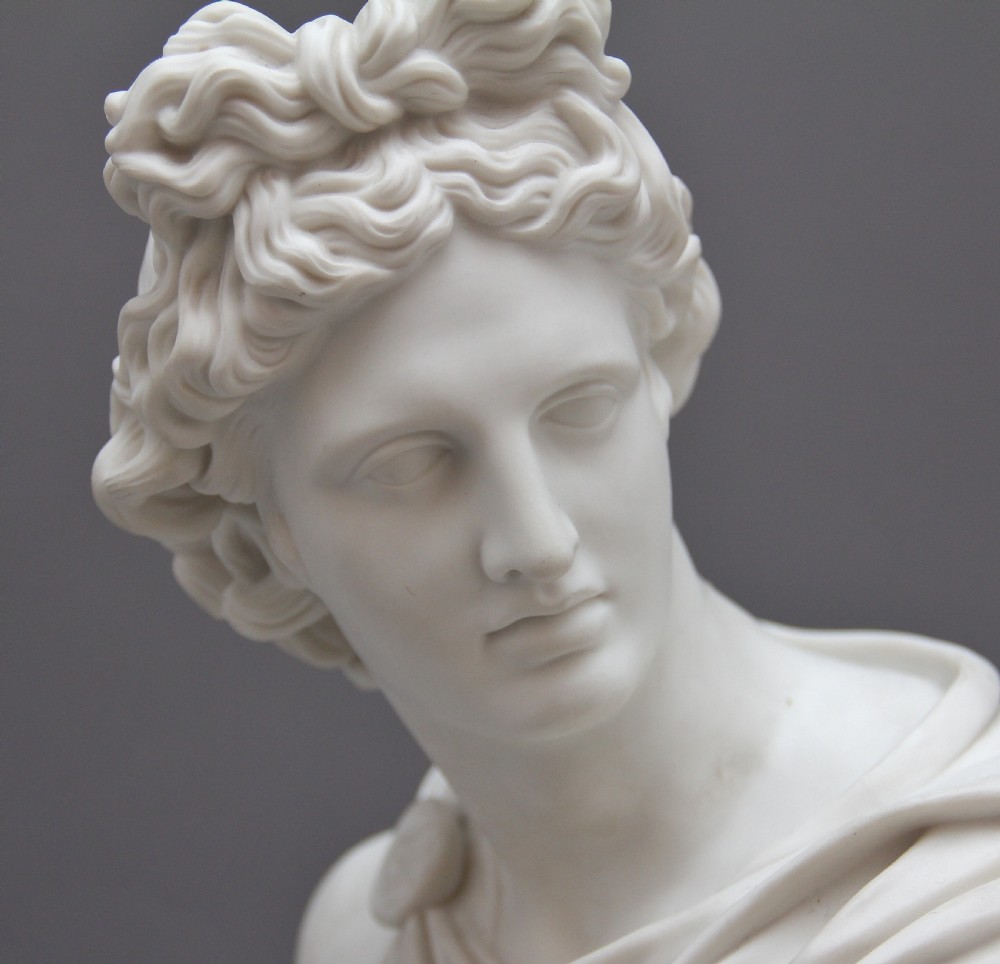 19th Century Art Union of London parian bust of Apollo View VII