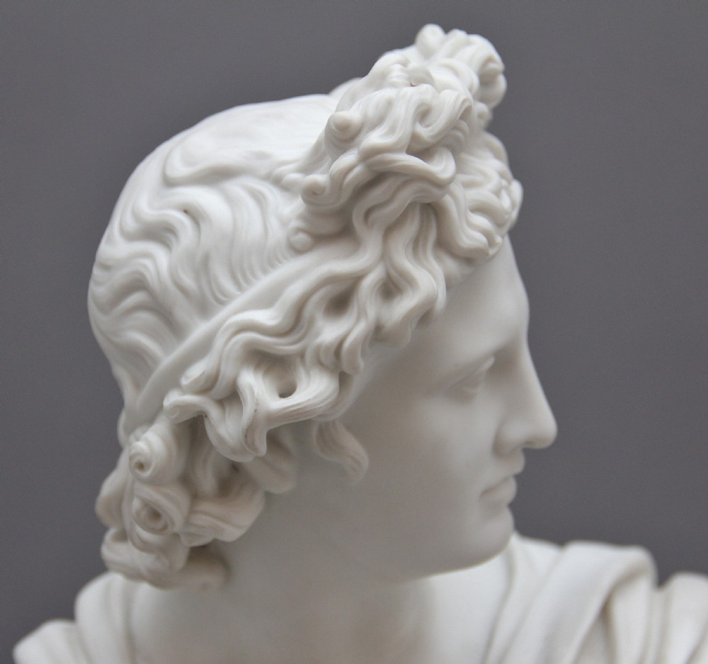 19th Century Art Union of London parian bust of Apollo View IX