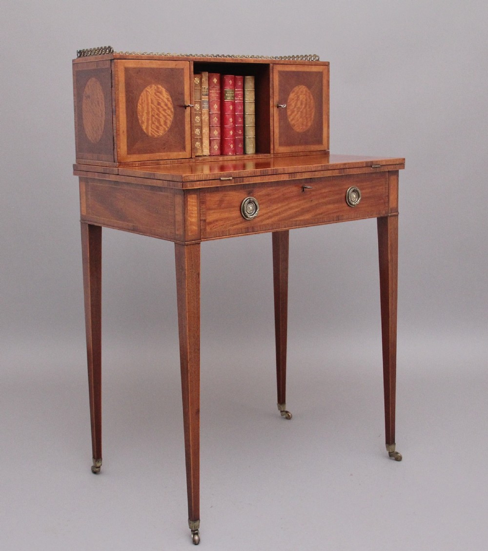 Early 20th Century mahogany & satinwood Boheur-Du-Jour View II