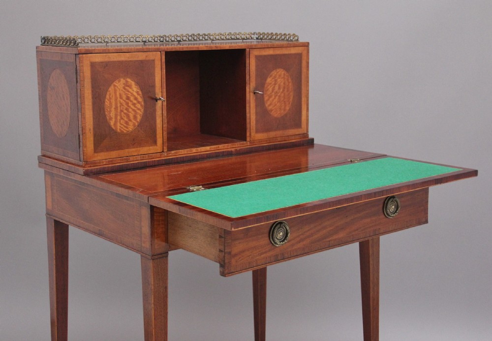 Early 20th Century mahogany & satinwood Boheur-Du-Jour View VII