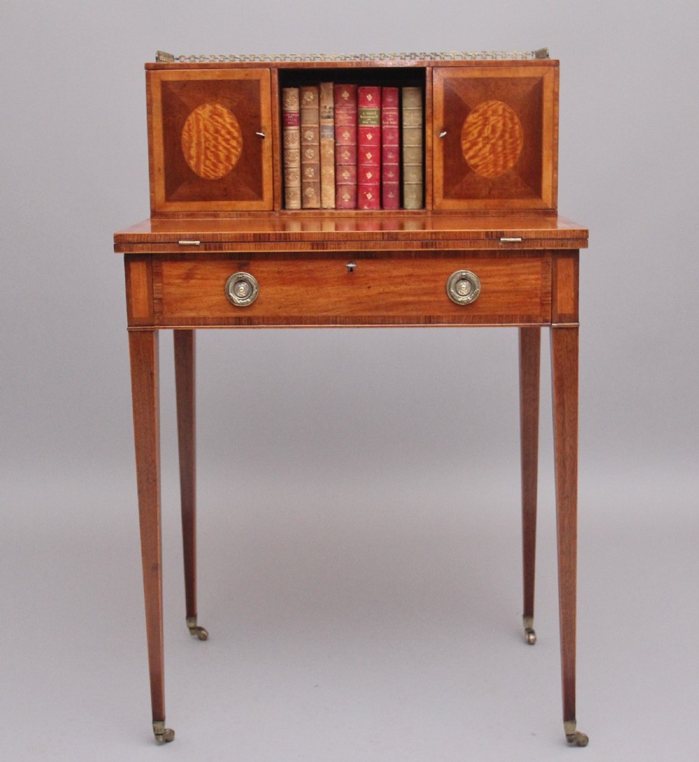 Early 20th Century mahogany & satinwood Boheur-Du-Jour View XII