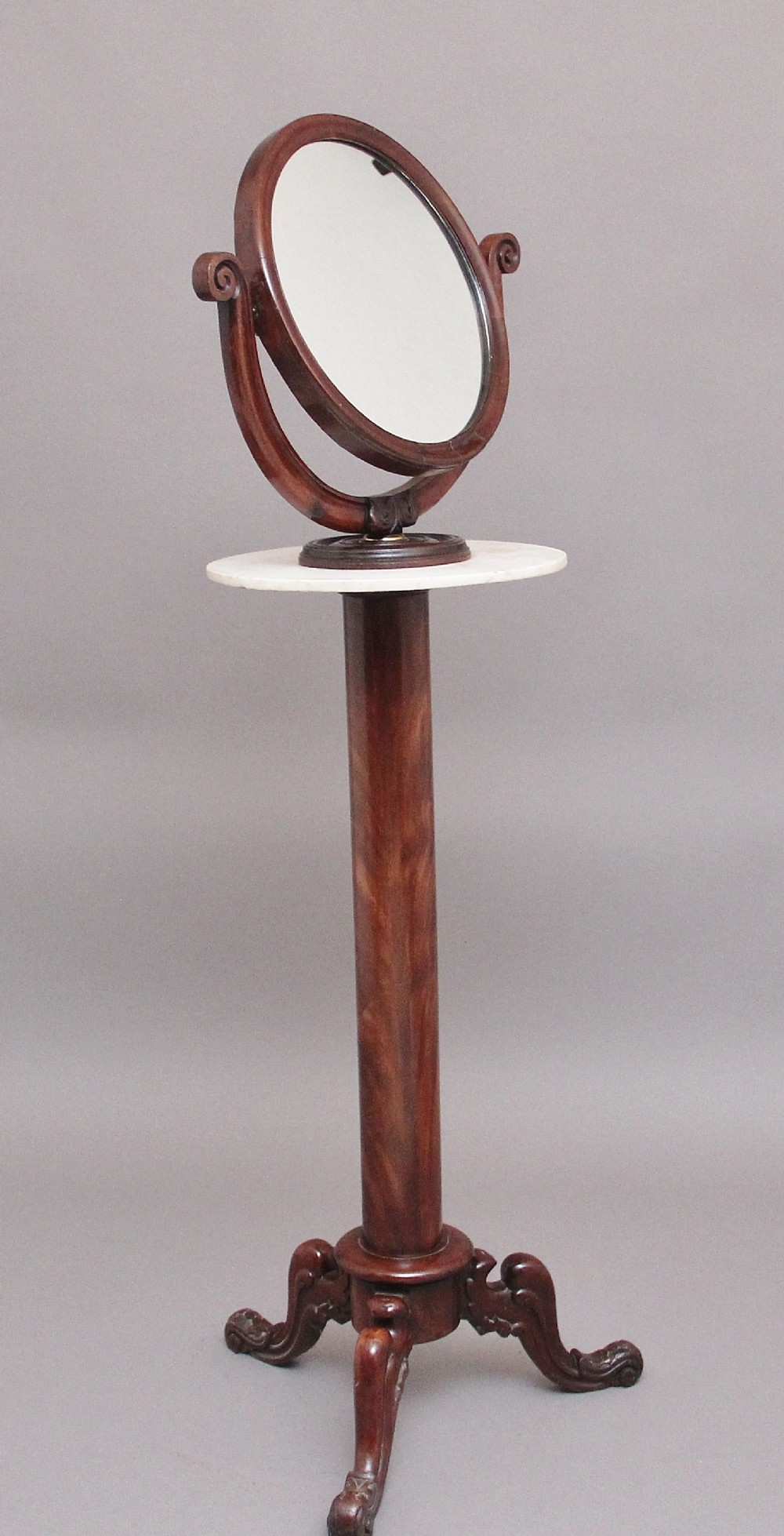 19th Century mahogany telescopic shaving mirror