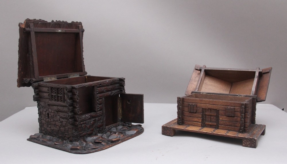 Two decorative 19th Century black forest cottages View II