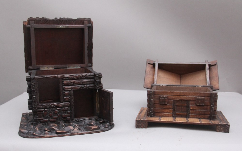 Two decorative 19th Century black forest cottages View III