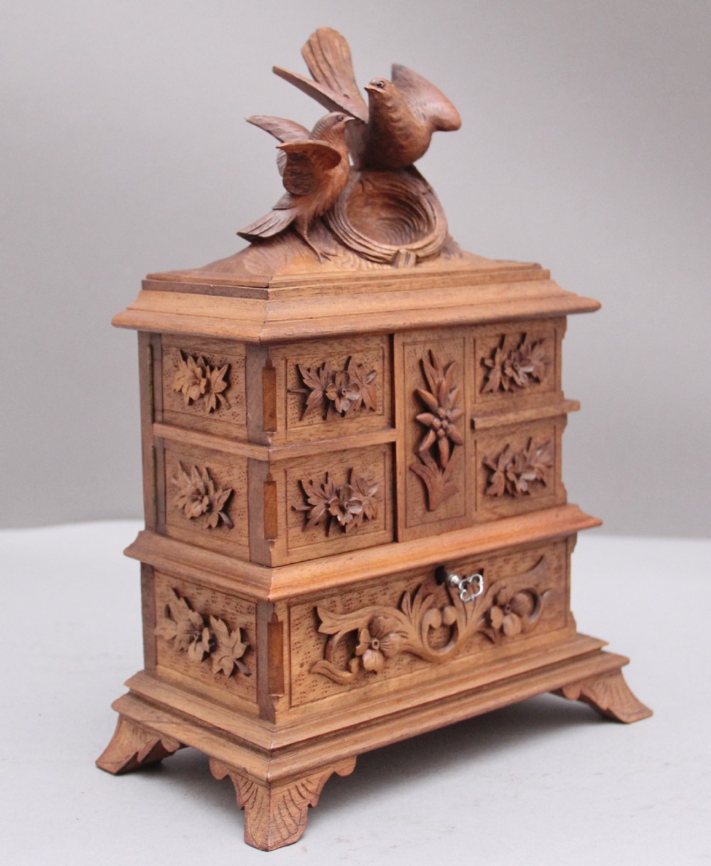 A lovely quality and intricate 19th Century black forest jewellery box