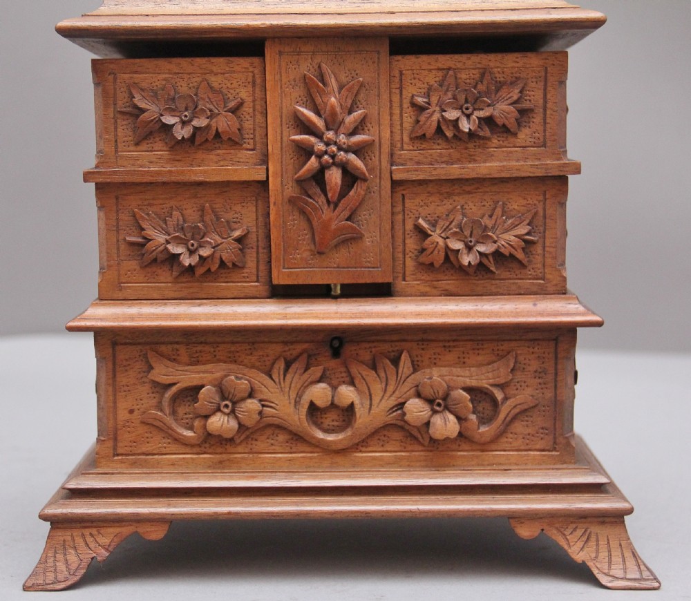 A lovely quality and intricate 19th Century black forest jewellery box View IX