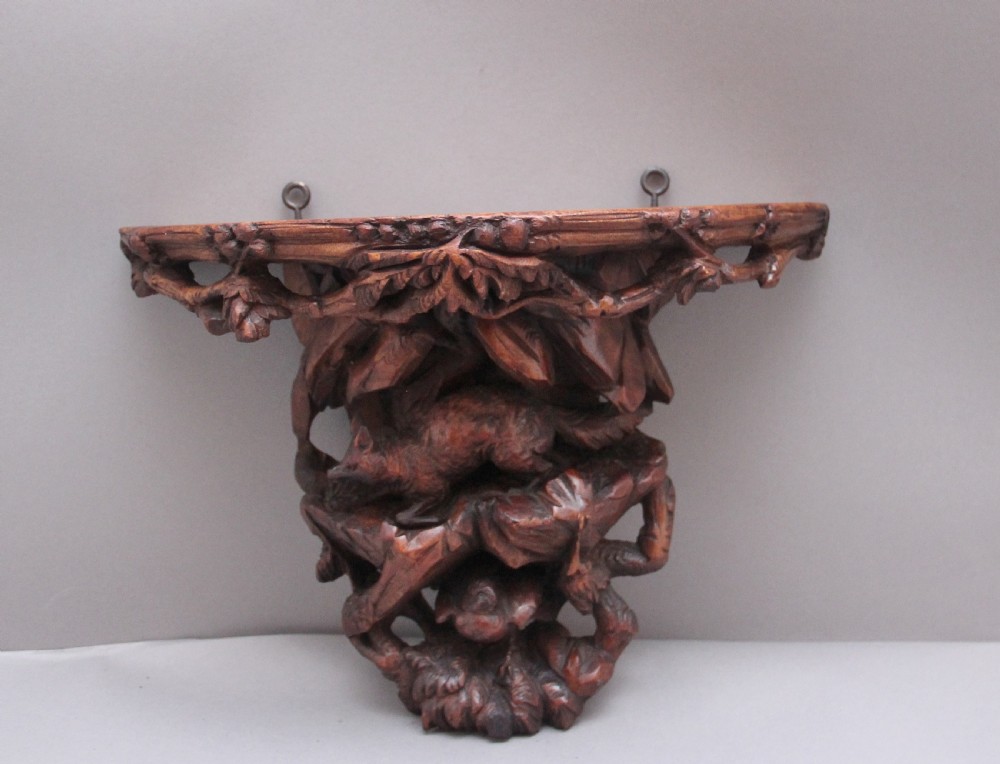 19th Century black forest carved wall bracket View II
