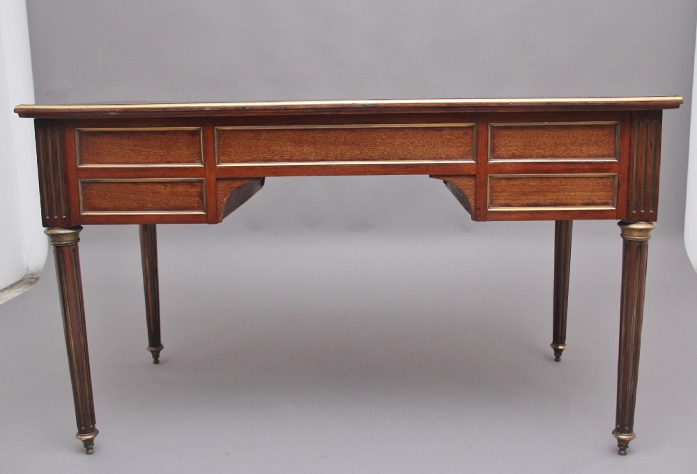 19th Century French mahogany and brass inlaid directoire writing desk View VII
