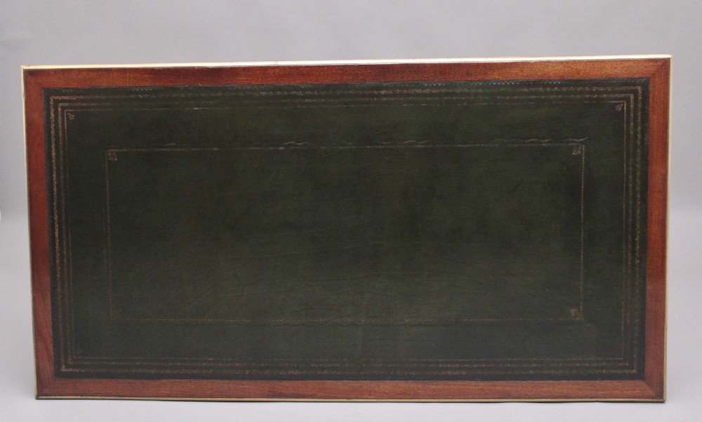 19th Century French mahogany and brass inlaid directoire writing desk View IX
