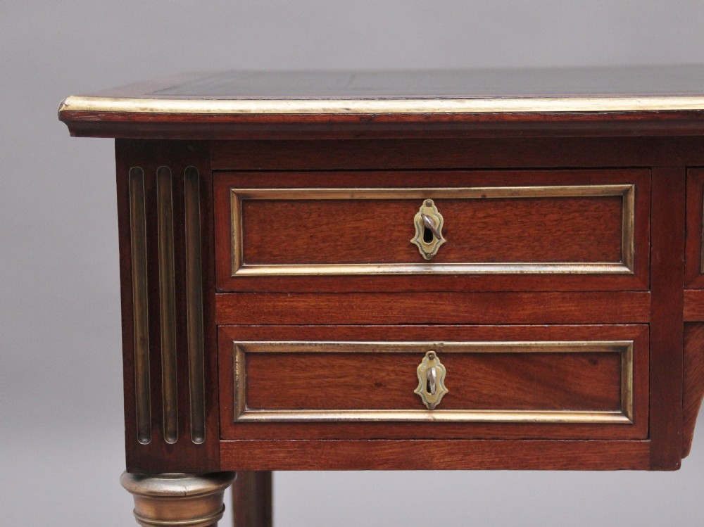 19th Century French mahogany and brass inlaid directoire writing desk View XI