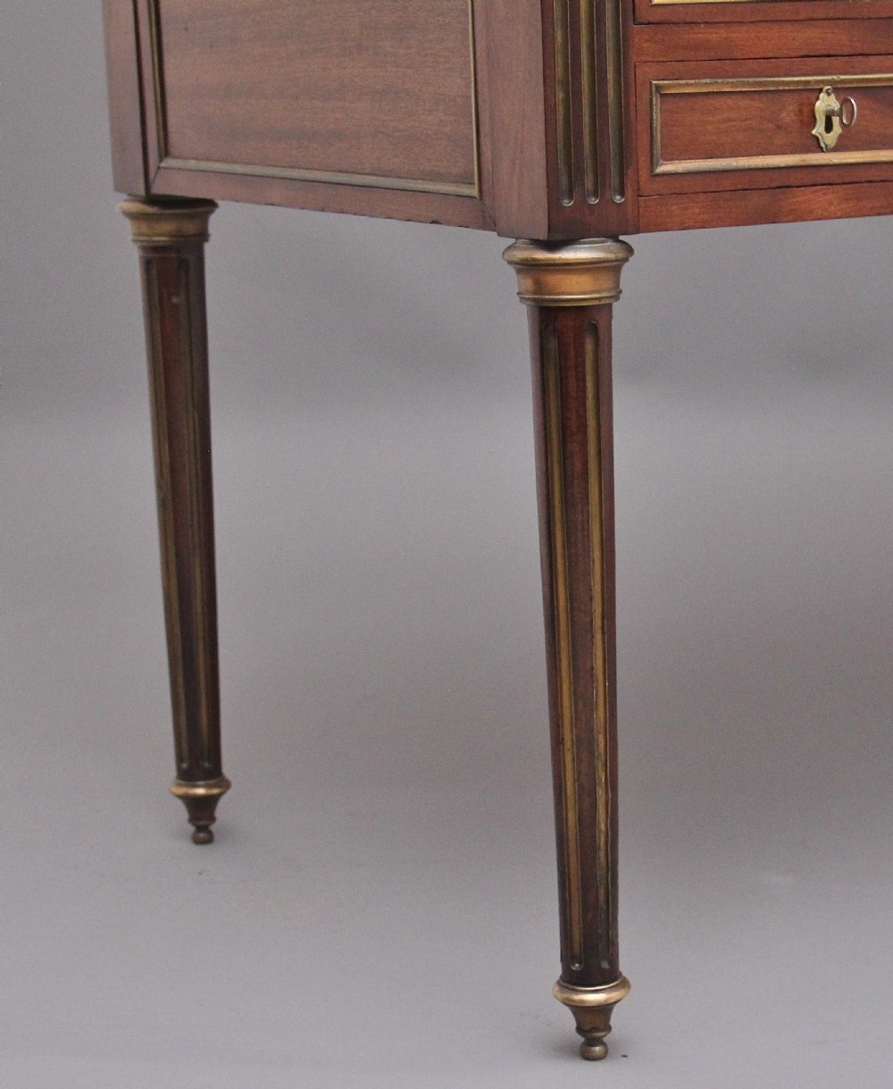 19th Century French mahogany and brass inlaid directoire writing desk View XII