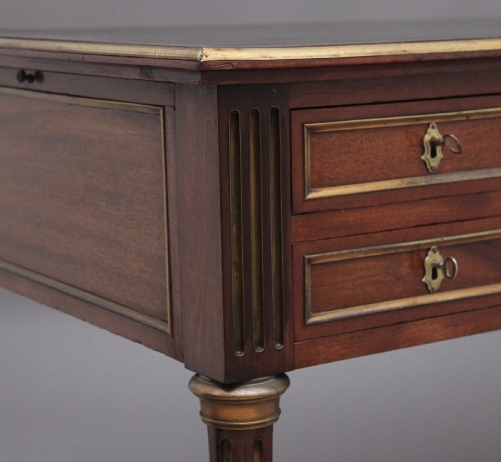 19th Century French mahogany and brass inlaid directoire writing desk View XIII