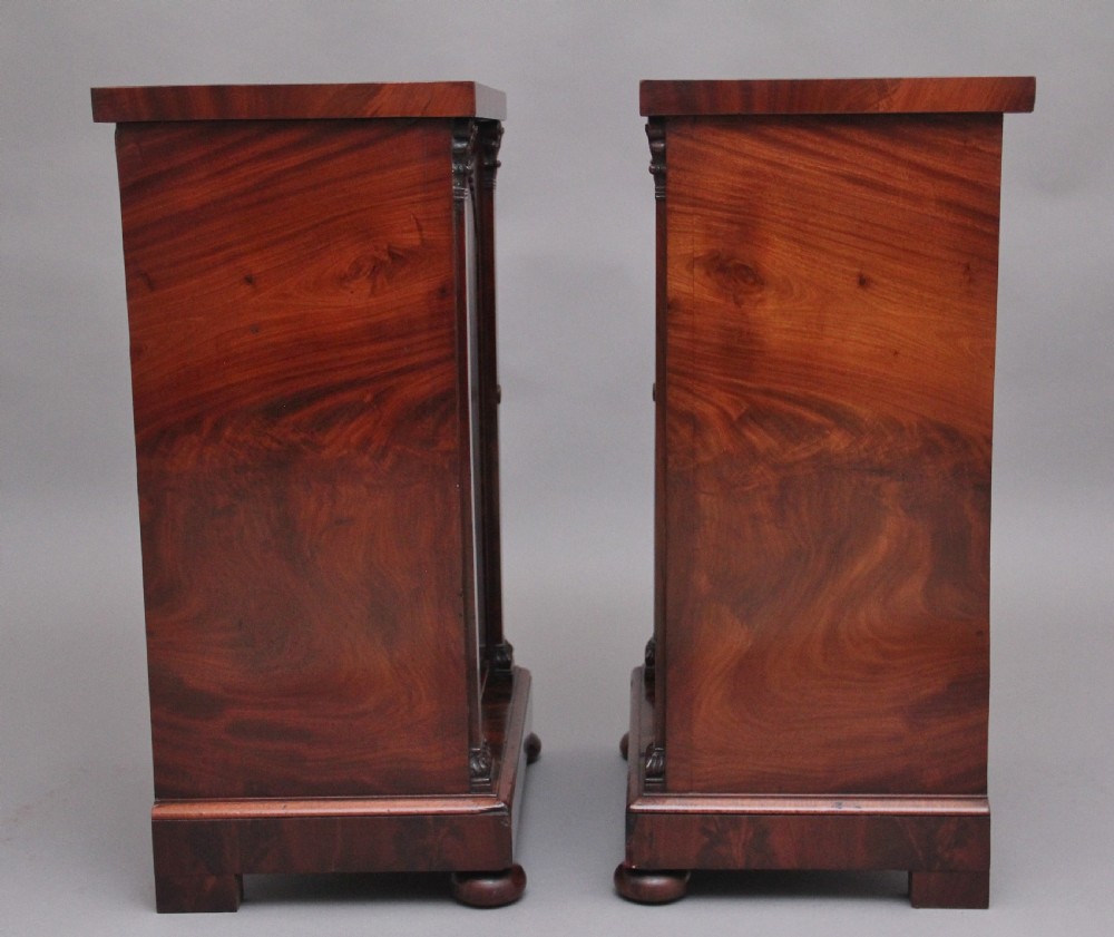 A pair of 19th Century flame mahogany bedside cabinets View IV