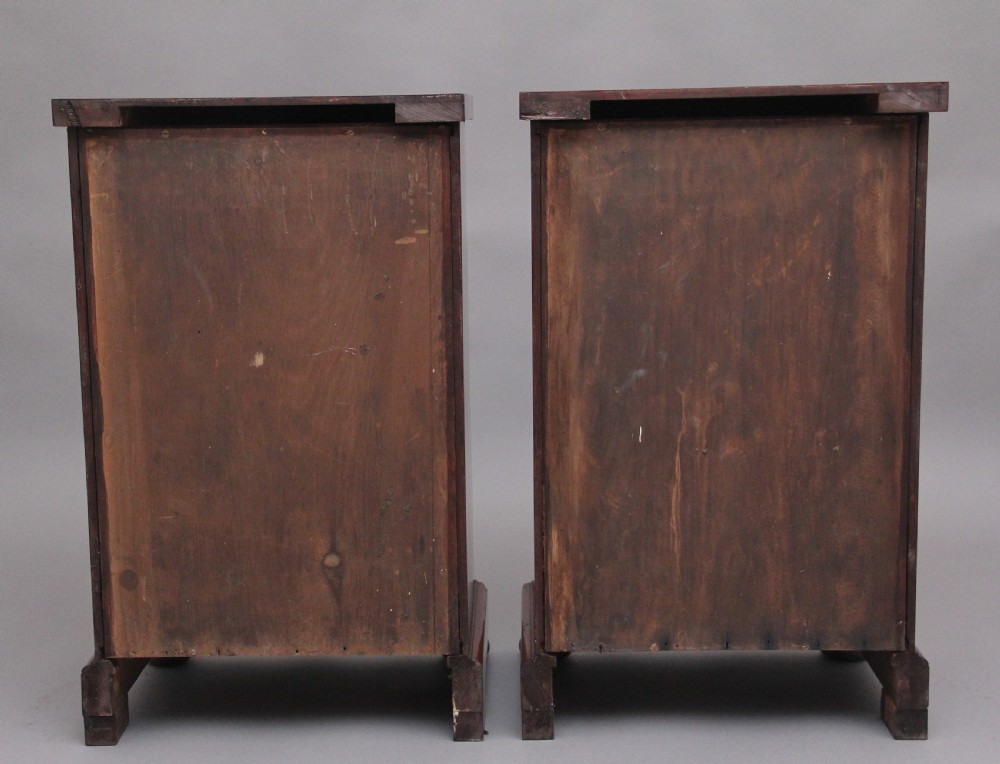 A pair of 19th Century flame mahogany bedside cabinets View V
