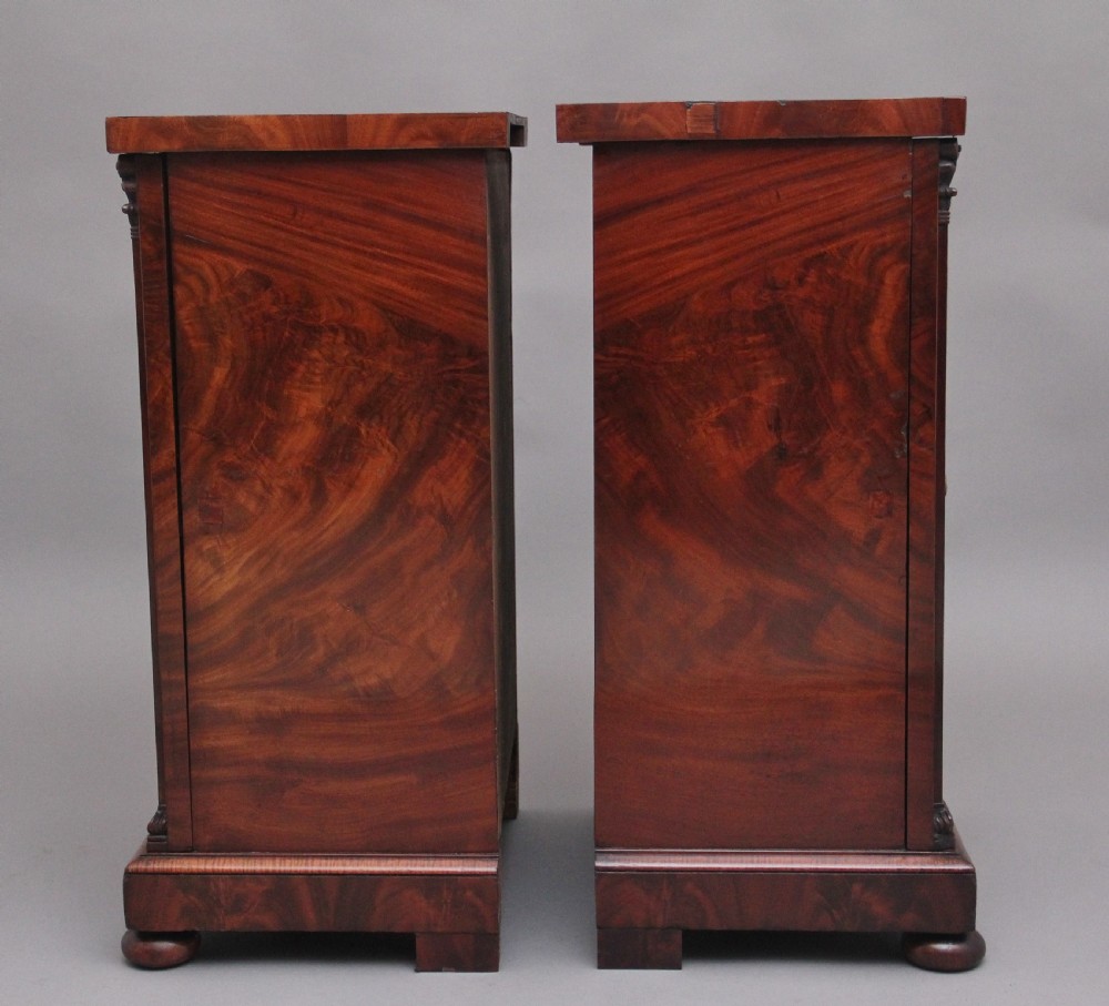 A pair of 19th Century flame mahogany bedside cabinets View VI