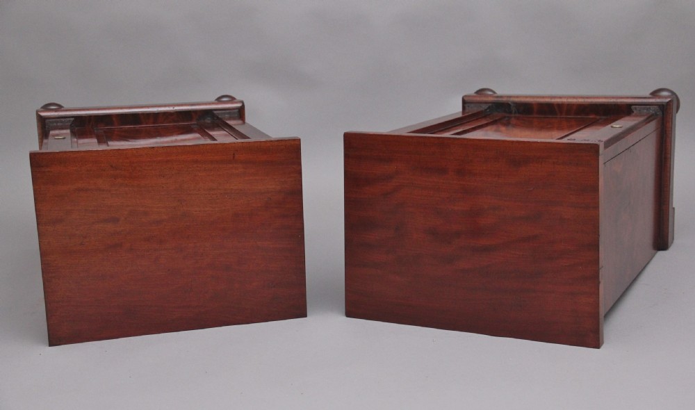 A pair of 19th Century flame mahogany bedside cabinets View VII