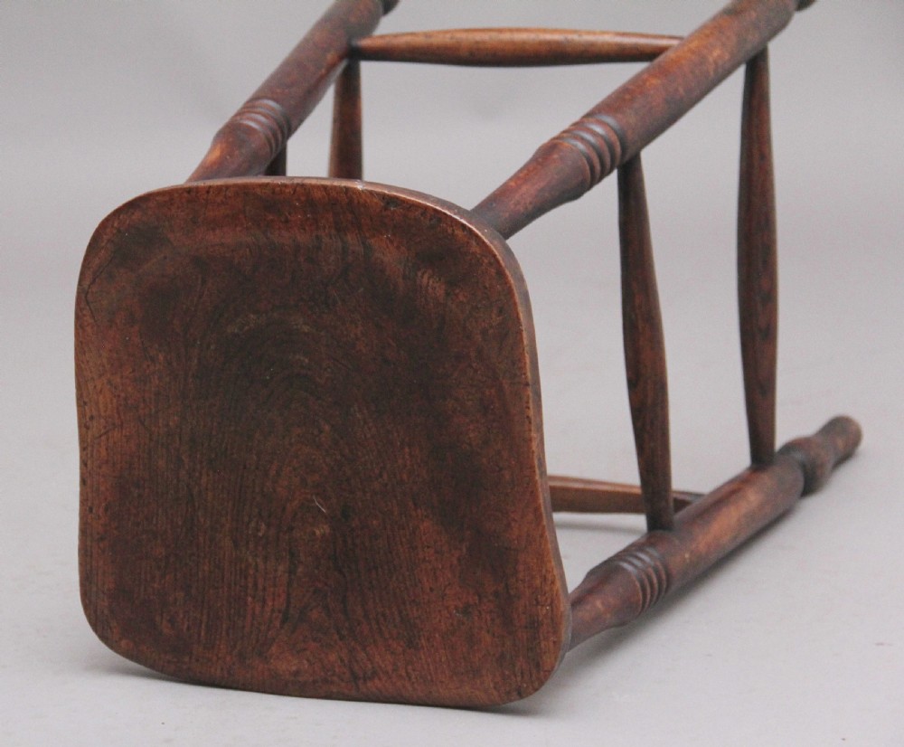 A tall mid 19th Century ash and elm stool View VIII