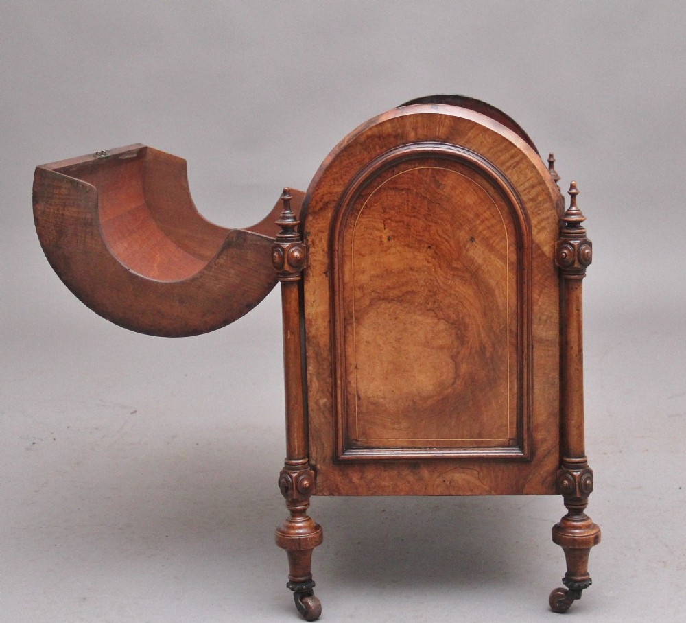 19th Century burr walnut and marquetry cellarette View VI