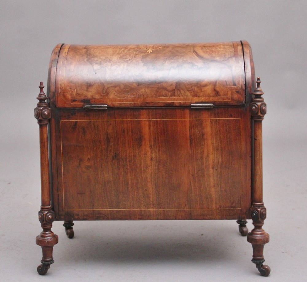 19th Century burr walnut and marquetry cellarette View VII