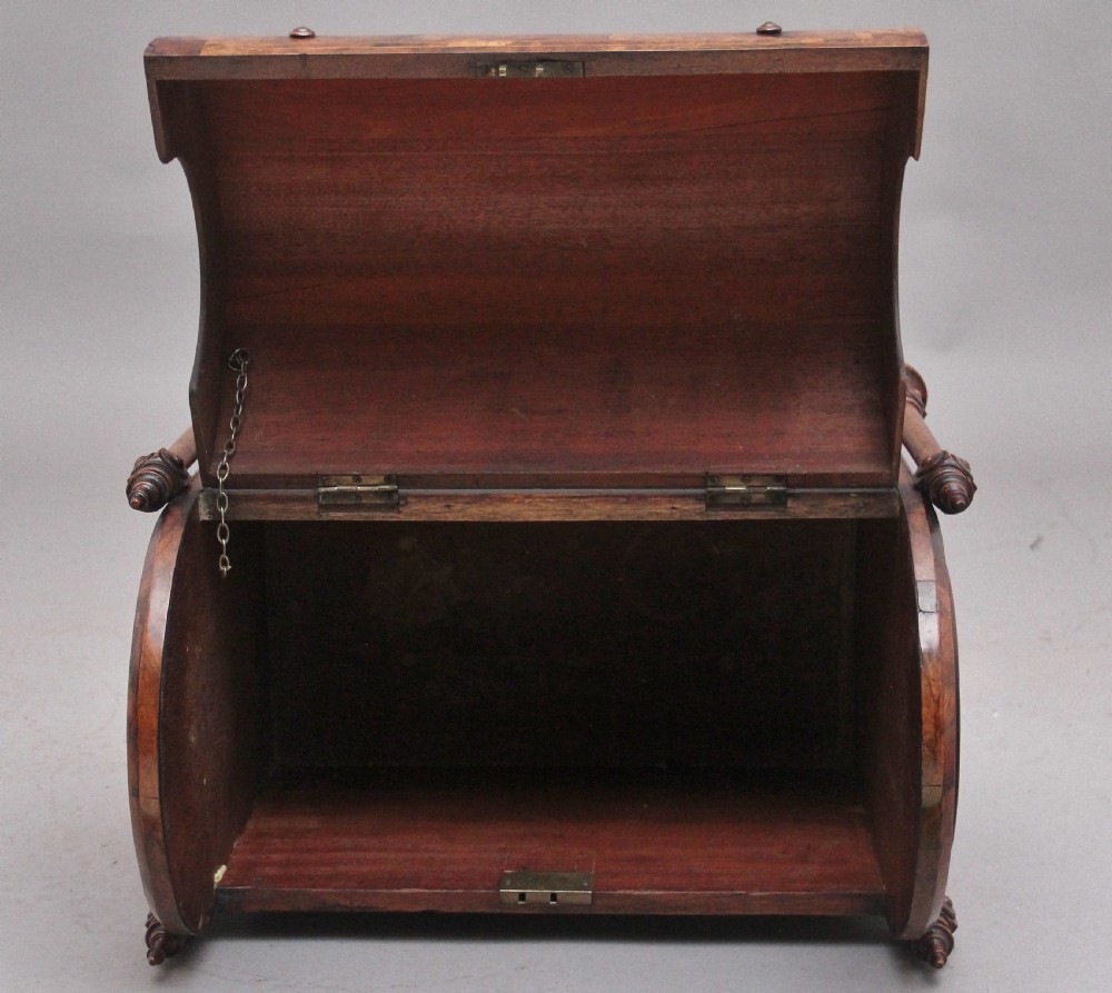19th Century burr walnut and marquetry cellarette View XII