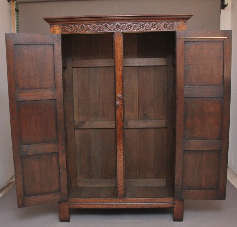 A lovely quality early 20th Century oak wardrobe View II